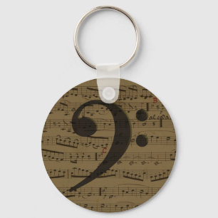Muziekmuziek in Musical Bass Clef sheet Sleutelhanger