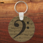 Muziekmuziek in Musical Bass Clef sheet Sleutelhanger (Voorkant)