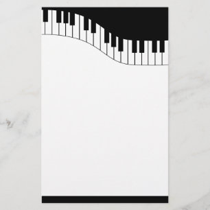 Muziekmuziek op piano-toetsenbord briefpapier