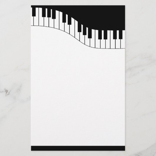 Muziekmuziek op piano-toetsenbord briefpapier (Voorkant)