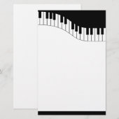 Muziekmuziek op piano-toetsenbord briefpapier (Voorkant / Achterkant)