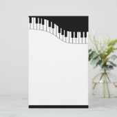 Muziekmuziek op piano-toetsenbord briefpapier (Staand voorkant)