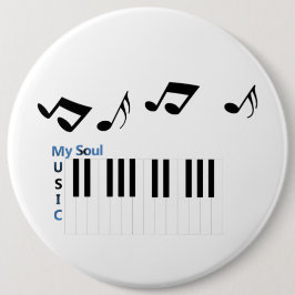 Muziekmuziek uit Piano Ronde Button 6,0 Cm