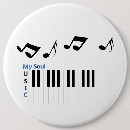 Muziekmuziek uit Piano Ronde Button 6,0 Cm (Voorkant)
