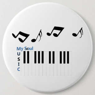 Muziekmuziek uit Piano Ronde Button 6,0 Cm