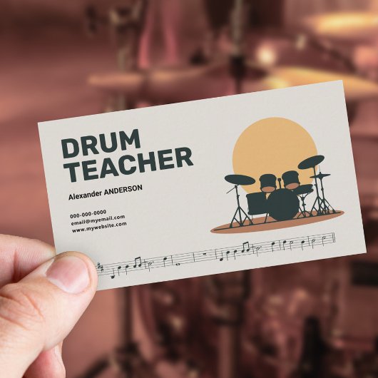 Muziekmuziekblad - Drumdocent Visitekaartje