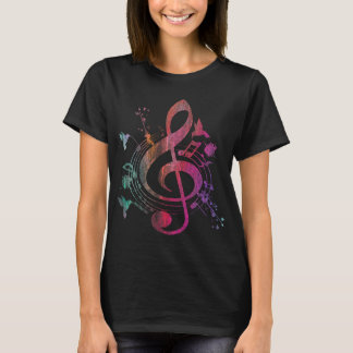 Muziekmuziekinstrument vogels Treble Clef T-shirt