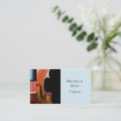 Muziekmuzikant Violin Blue Black Visitekaartje (Staand voorkant)