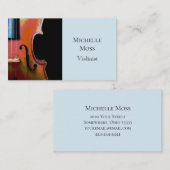 Muziekmuzikant Violin Blue Black Visitekaartje (Voorkant / Achterkant)