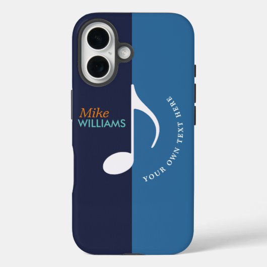 muzieknoot ~ 2 tonen blauwe, coole Case-Mate iPhone case (Achterkant)