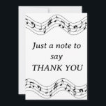 Muzieknoot bedankje bedankkaart<br><div class="desc">Dank u muziek notitiekaart voor muzikant.</div>
