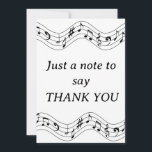 Muzieknoot bedankje bedankkaart<br><div class="desc">Dank u muziek notitiekaart voor muzikant.</div>