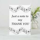 Muzieknoot bedankje bedankkaart (Staand voorkant)