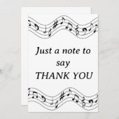 Muzieknoot bedankje bedankkaart (Voorkant / Achterkant)