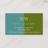 muzieknoot blauw & groen - modern visitekaartje (Achterkant)