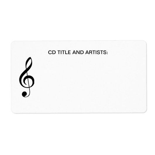 Muzieknoot CD Muziek Titel en Artiest Organizer Etiket (Voorkant)