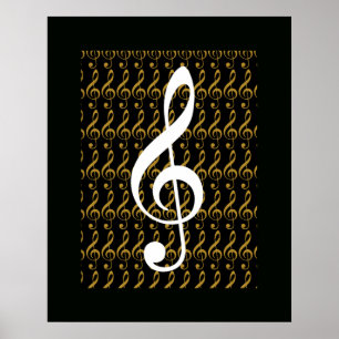 muzieknoot, driehoekige gespleten, coole grafische poster