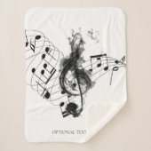 Muzieknoot elegant zwart-wit sherpa deken (Voorkant)