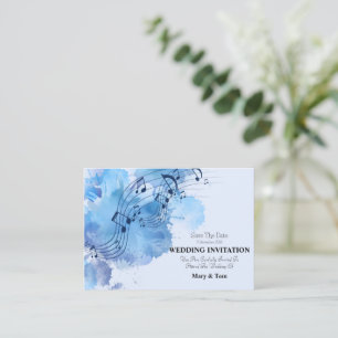 Muzieknoot Elegante bruiloft uitnodiging Informatiekaartje