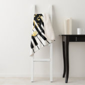 Muzieknoot elegante pianotoetsen sherpa deken (In situ)