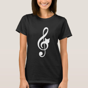 Muzieknoot Geïnspireerde Kat Minimalistische Muzie T-shirt