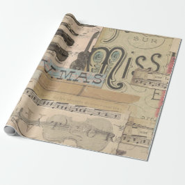  muzieknoot gitaarviolist Patroonmuzikant Cadeaupapier