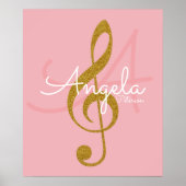 muzieknoot ( gouden drievoudige kloon ) , monogram poster (Voorkant)