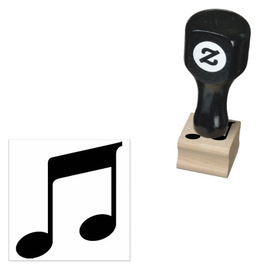 Muzieknoot Handstempel Rubberstempel (Gestempeld)