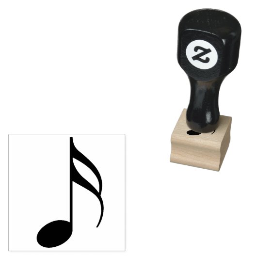 Muzieknoot Handstempel Rubberstempel (Gestempeld)
