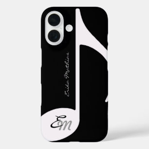 Muzieknoot ~ initiaal toevoegen iPhone 16 hoesje