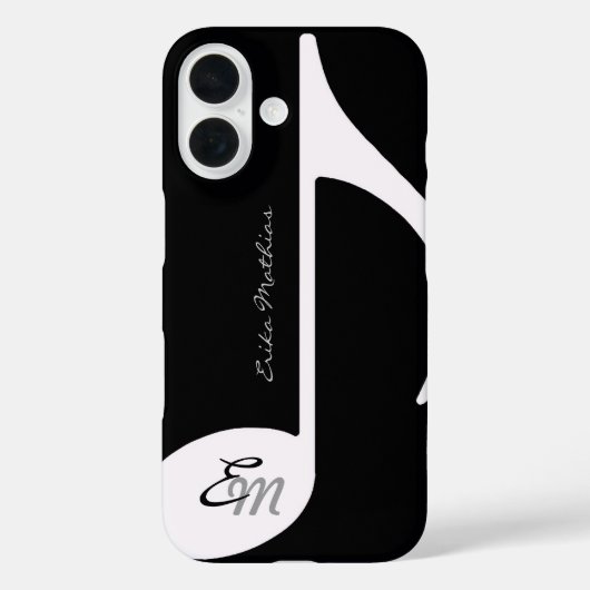 Muzieknoot ~ initiaal toevoegen Case-Mate iPhone case (Achterkant)