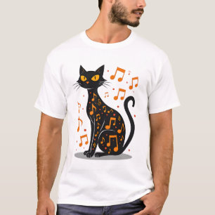 Muzieknoot Kat Halloween T-shirt  Muzieknoot