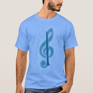 Muzieknoot Klarinetspeler Muziekgroep Oud T-shirt