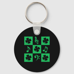Muzieknoot Klaver St. Patrick's Day Muzikant Muzie Sleutelhanger