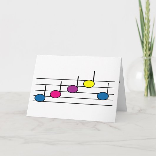 Muzieknoot Kleurrijk Kaart (Voorkant)