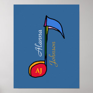 muzieknoot kleurrijke kunst op maat poster