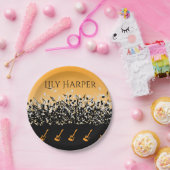 Muzieknoot Luxe zwart en wit Persoonlijk Papieren Bordje (Feest)