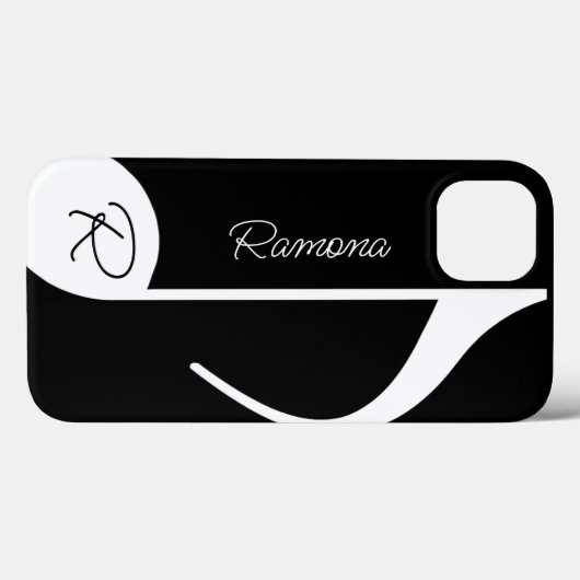 Muzieknoot met aangepaste naam op zwart Case-Mate iPhone case (Achterkant (horizontaal))