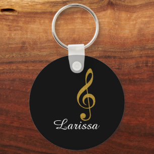 muzieknoot met naam sleutelhanger