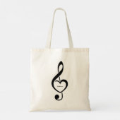 Muzieknoot met Sleutel Hart Gepersonaliseerd Tote Bag (Achterkant)