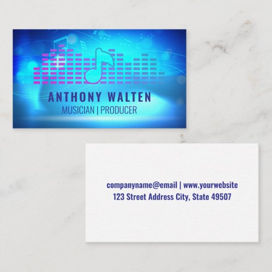 muzieknoot | Moderne Logo | klank Visitekaartje (Voorkant / Achterkant)
