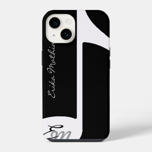 Muzieknoot Monogram iPhone Hoesje (Achterkant)