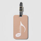 Muzieknoot Monogram Stoffig Roos Bagagelabel (Voorkant (verticaal))