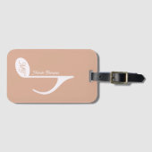 Muzieknoot Monogram Stoffig Roos Bagagelabel (Voorkant (horizontaal))