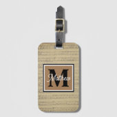  muzieknoot Musiciaans monogram Bagagelabel (Voorkant (verticaal))
