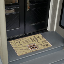 muzieknoot Musiciaans monogram Deurmat