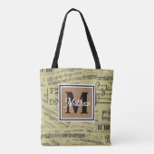 muzieknoot Musiciaans monogram Tote Bag (Achterkant)
