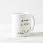 Muzieknoot Muzikant Schrift Wit Koffiemok (Voorkant rechts)