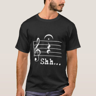 Muzieknoot Muzikant Shh Quer Rest Fermata T-shirt