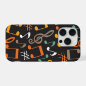 Muzieknoot patroon iPhone hoesje (Achterkant horizontaal)